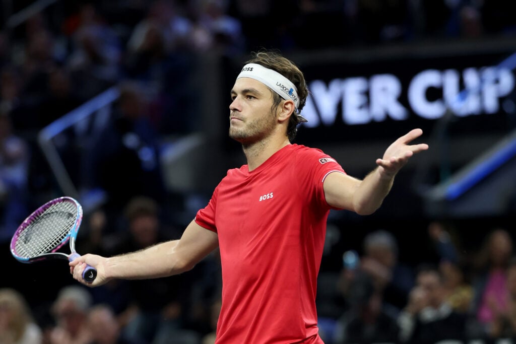 Taylor Fritz celebrates at the Laver Cup