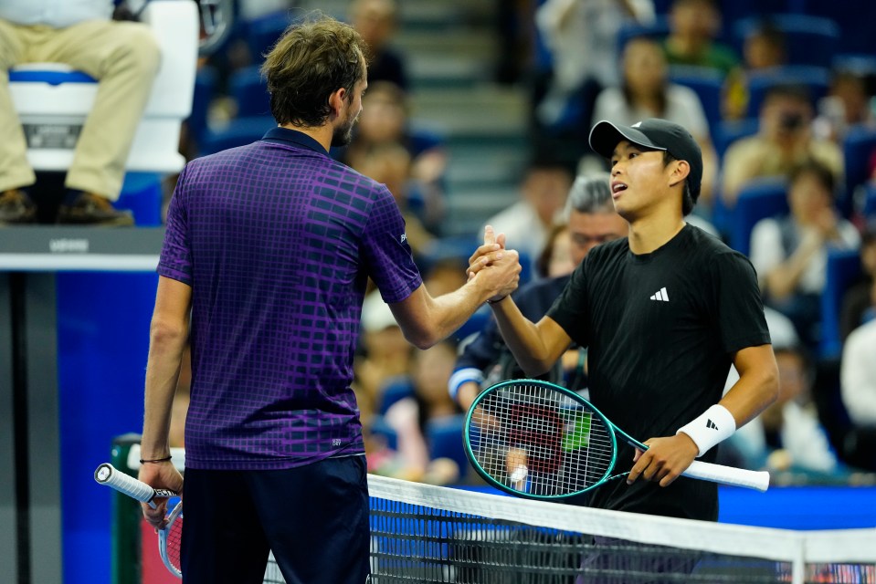 The teenager overcame Daniil Medvedev at the China Open before his loss to Sinner