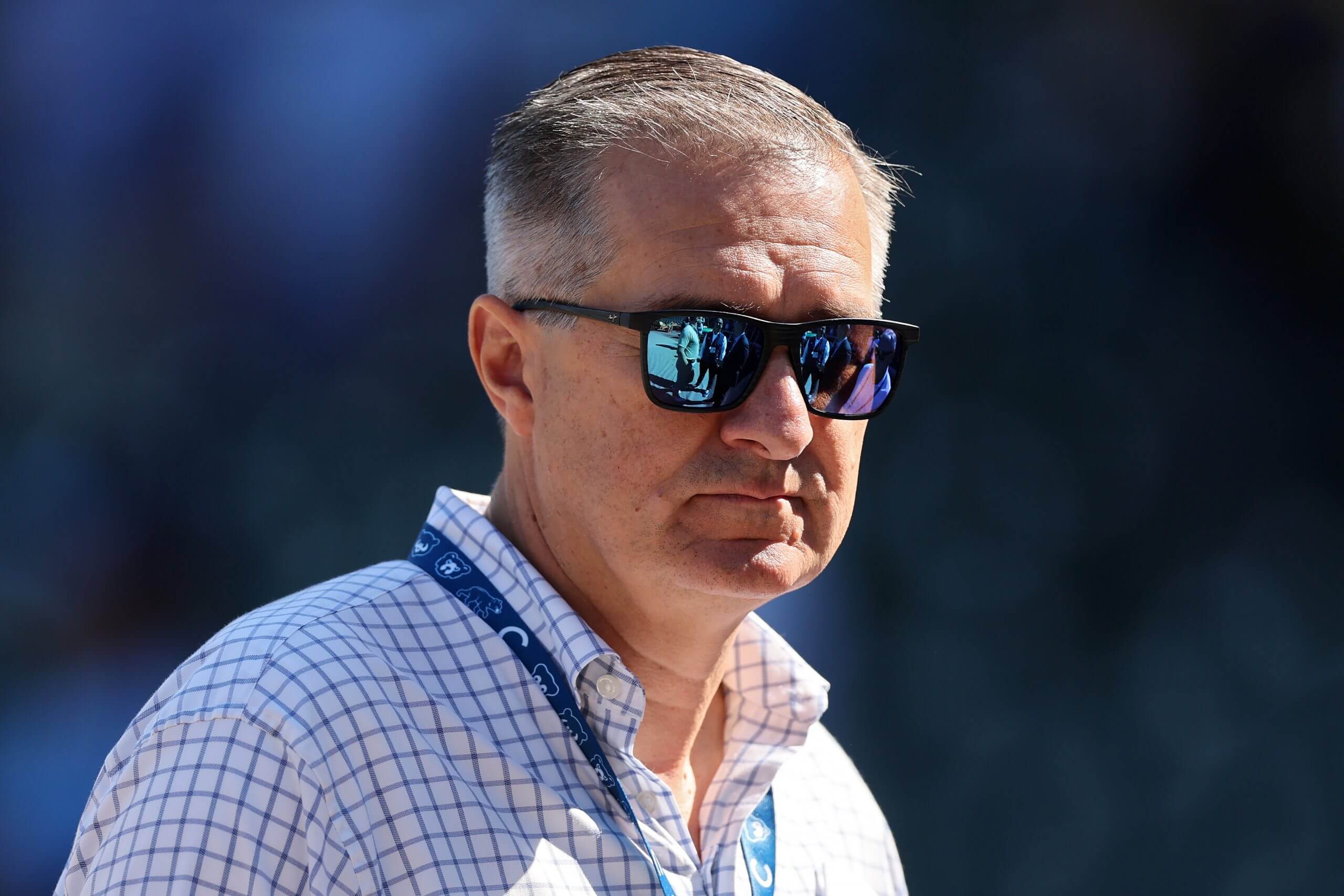 Cubs owner Tom Ricketts wearing sunglasses