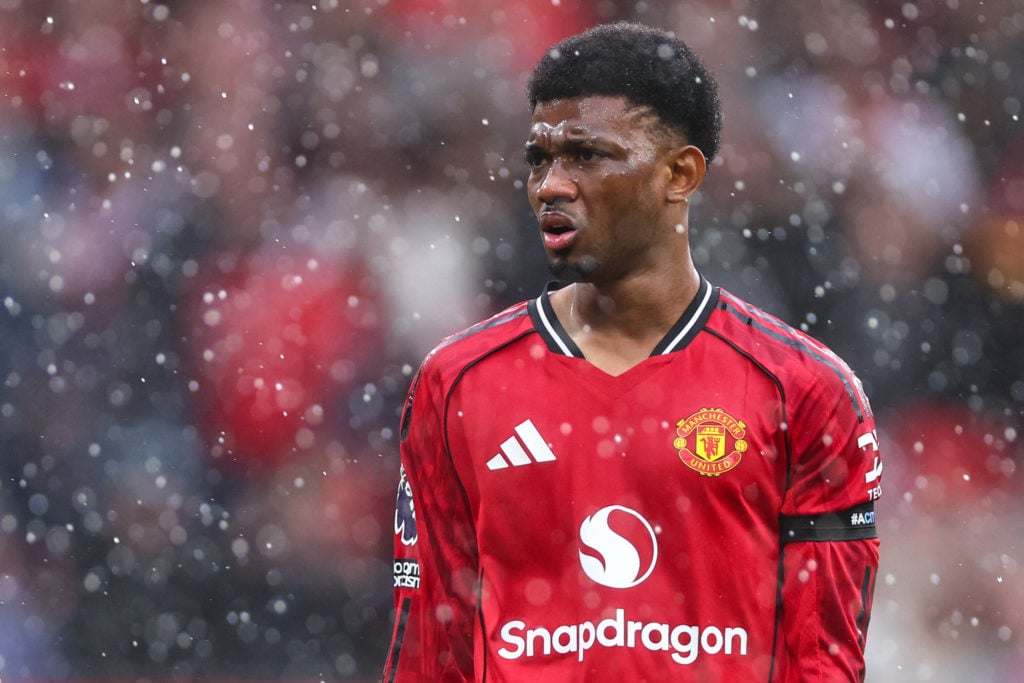 Manchester United forward Amad Diallo looks on during his side's Premier League victory against Sunderland