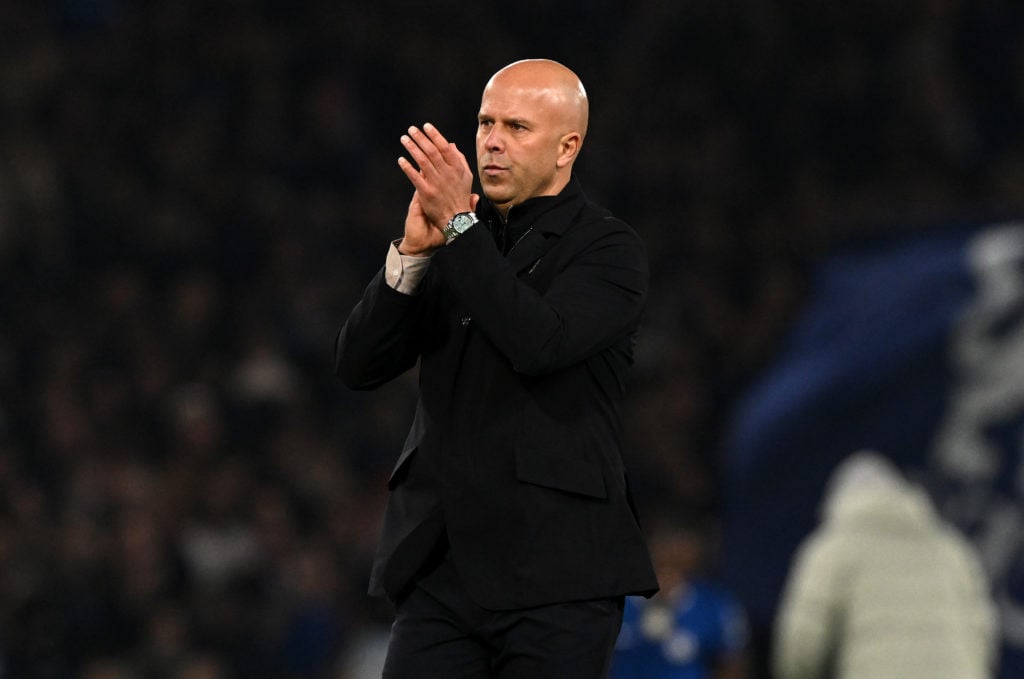 Liverpool boss Arne Slot claps the fans after their loss vs Chelsea