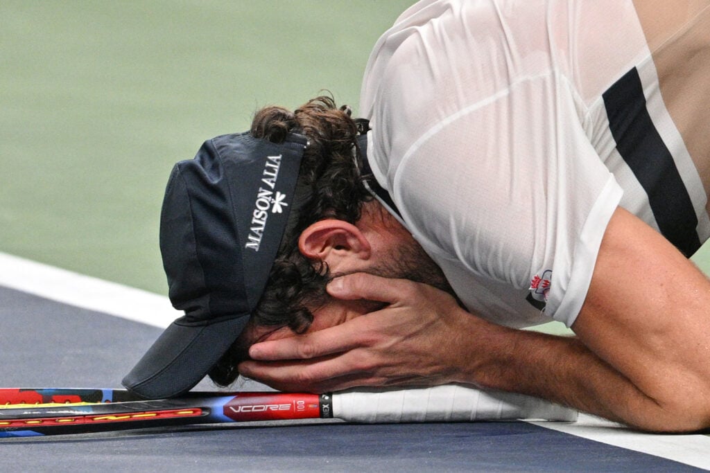 Valentin Vacherot celebrates his win over Holger Rune at the 2025 Shanghai Masters