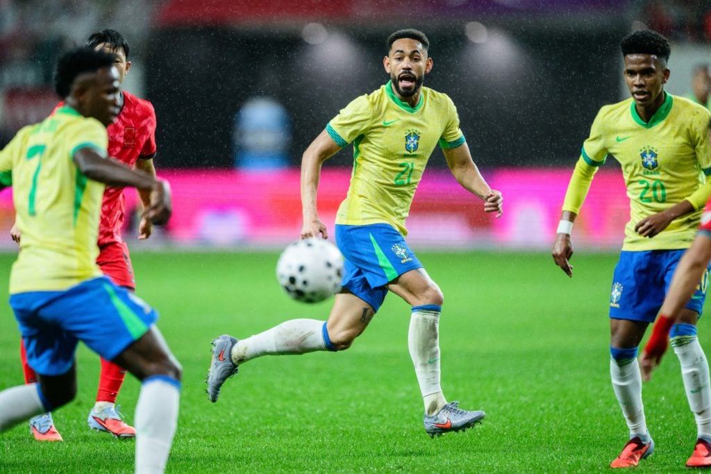 Matheus Cunha in action for Brazil.