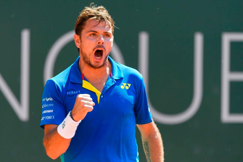 Stan Wawrinka reacts during the 2017 Geneva Open