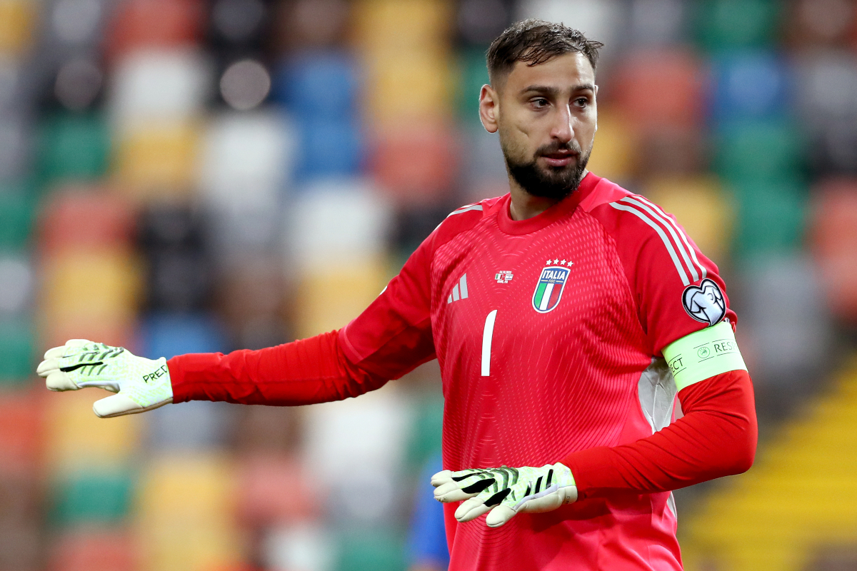 UDINE, ITALY - OCTOBER 14: Gianluigi Donnarumma of Italy looks on during the FIFA World Cup 2026 qualifier match between Italy and Israel at Stadio Friuli on October 14, 2025 in Udine, Italy. (Photo by Marco Luzzani/Getty Images)
