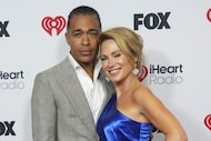 T.J. Holmes (left) and Amy Robach appear at the iHeartRadio Music Awards in Los Angeles on...