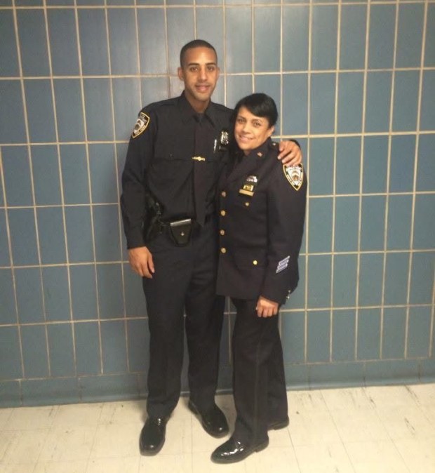 Det. Jorge Ozuna with mother Marilyn.