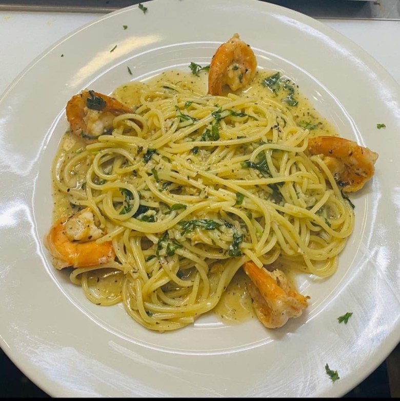 A shrimp pasta dish at Casa Pasta