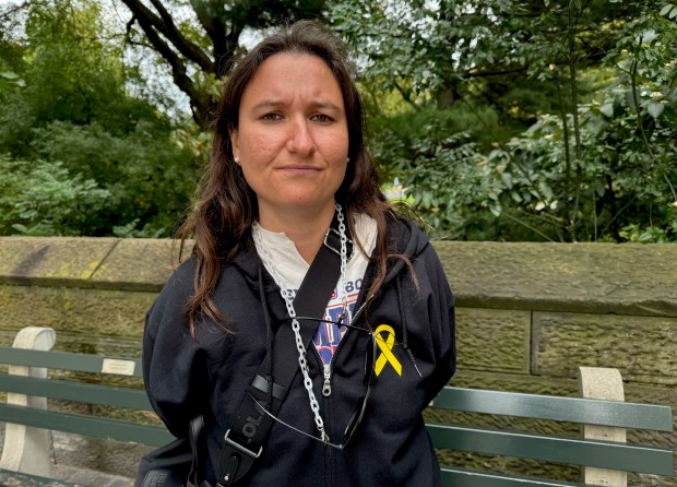 Jamie Warfield, 30, participated in a gathering in Central Park on Sunday anticipating the release of Israeli hostages in Gaza. 