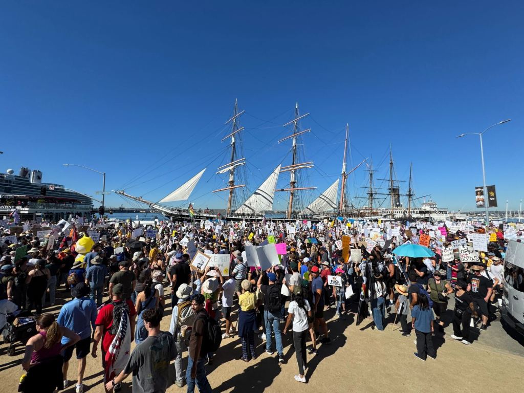 Thousands show up for 'No Kings' day protests in San Diego