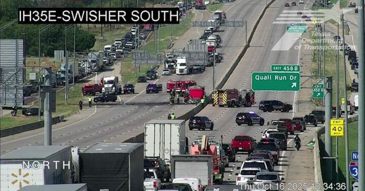 I-35E closed near Lake Dallas after 18-wheeler catches fire