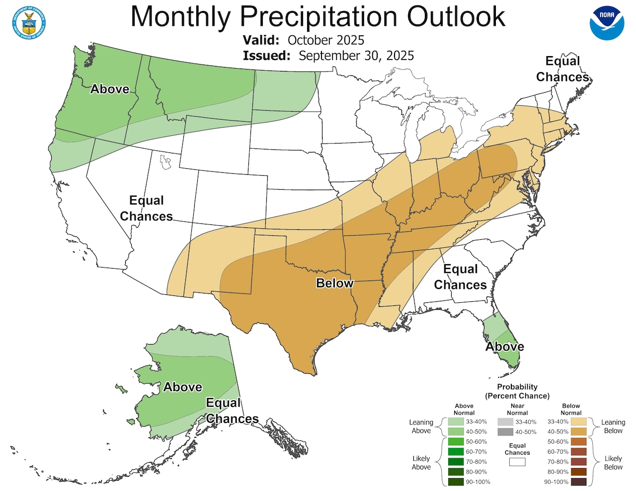 NWS: October 2025 precipitation outlook