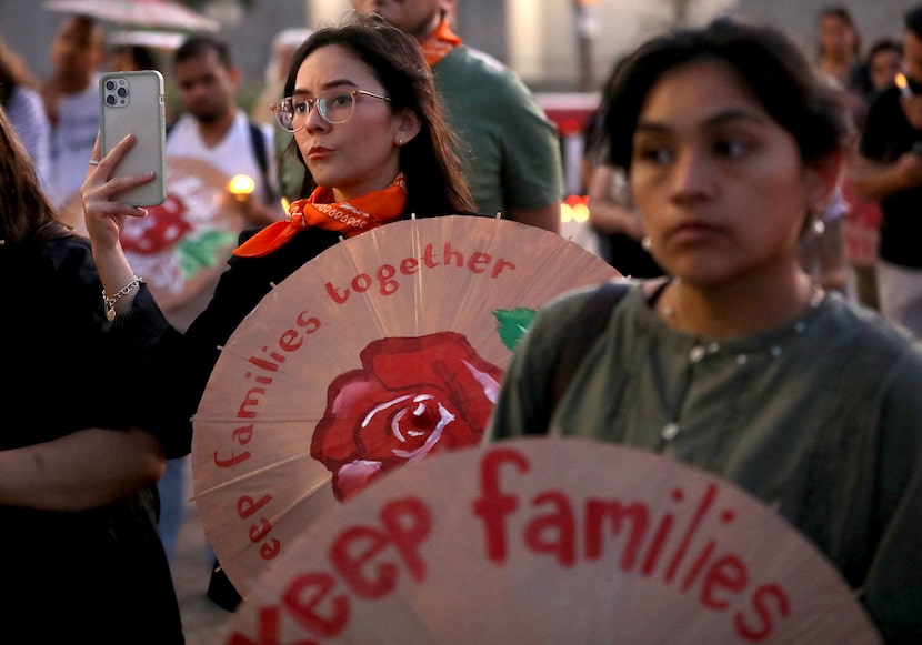 A vigil for the ICE shooting victims was held at City Hall in Dallas, Texas, Friday, October...