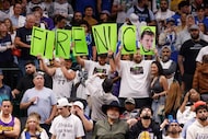Dallas Mavericks fans spell out ‘Fire Nico’ as Luka Doncic and the Los Angeles Lakers secure...
