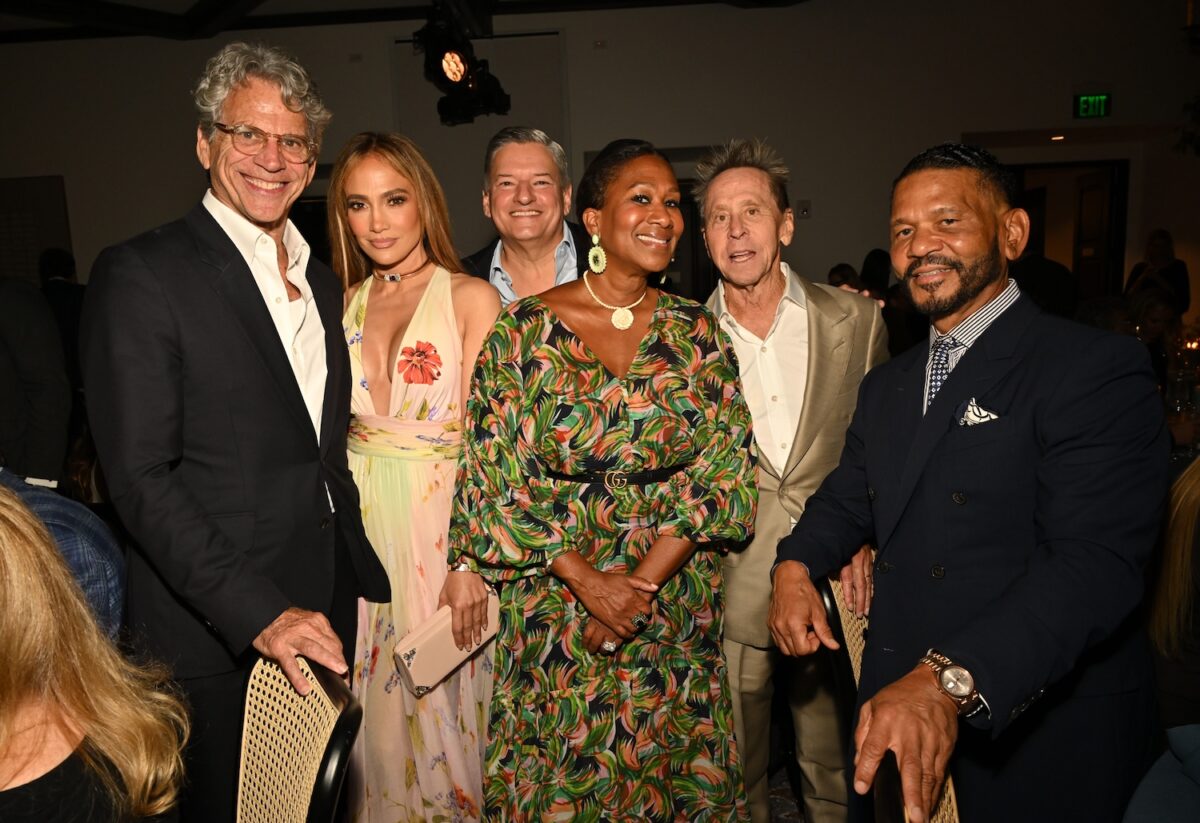 Eric Eisner, Jennifer Lopez, Ted Sarandos, Nicole Avant, Brian Grazer and Benny Medina
