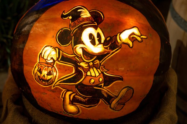 A custom carved Big Mac pumpkin in display in the...