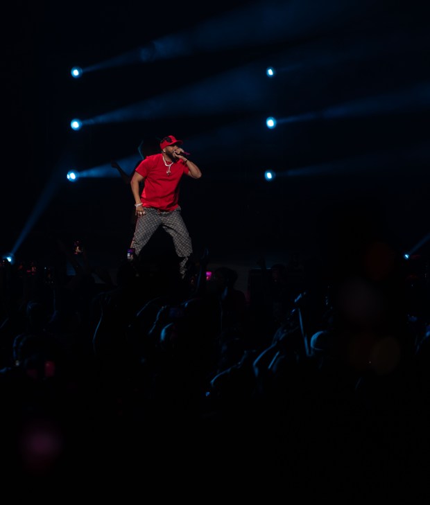 Dominican rapper El Alfa (AKA Emanuel Herrera Batista) performs at...