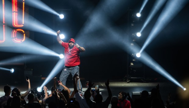 Dominican rapper El Alfa (AKA Emanuel Herrera Batista) performs at...