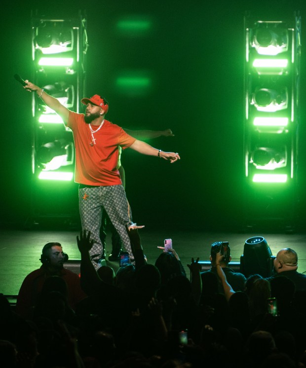 Dominican rapper El Alfa (AKA Emanuel Herrera Batista) performs at...
