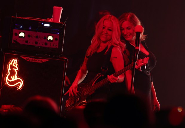In-N-Out Burger owner and president Lynsi Snyder-Ellingson, left, performs along...