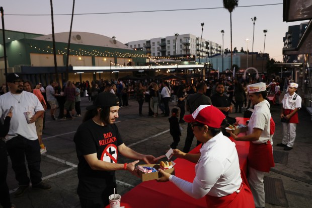 In-N-Out Burger trucks were set up outside the Hollywood Palladium...