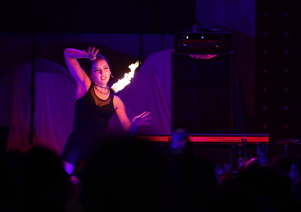A dancer performs during the Rock 2 Freedom benefit concert...