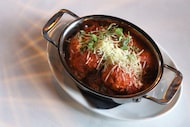 Lamb meatballs with sofrito sauce is an appetizer at Andreas Prime Steaks and Seafood in...