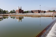 One of several sedimentation basins is seen at the Bachman Water Treatment Plant, Monday,...