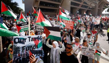 Pro-Palestinian protesters rally at Dallas City Hall against ‘blatant cruelty’ in Gaza