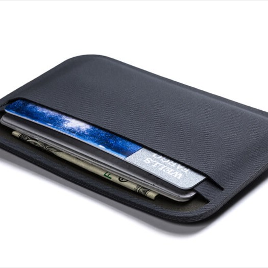 A small wallet full of credit cards.