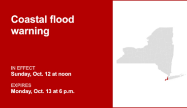 NYC weather: Coastal flood warning affecting New York City Sunday and Monday