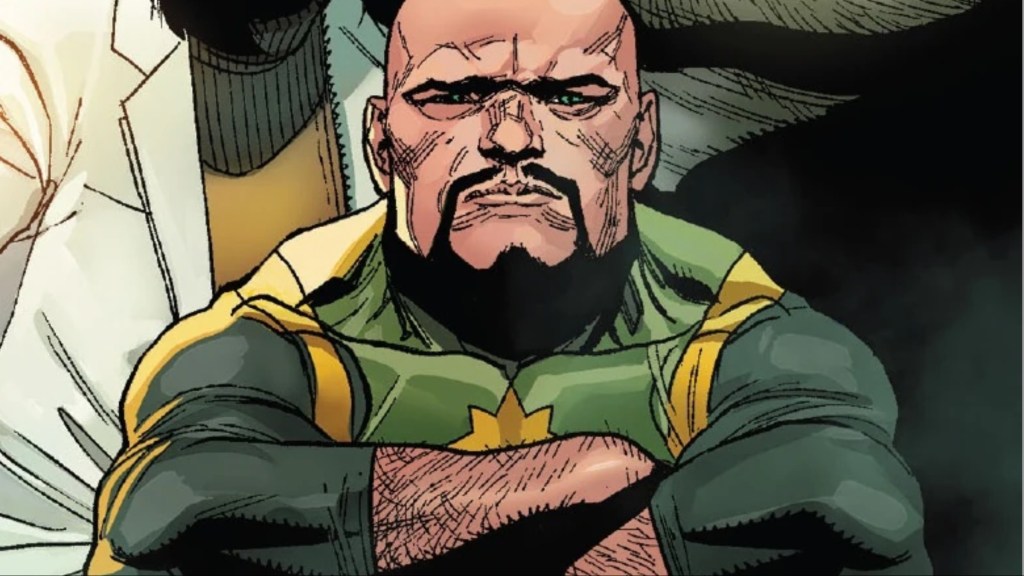 Puck with his arms crossed over his chest