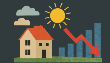 Mortgage rate house down arrow