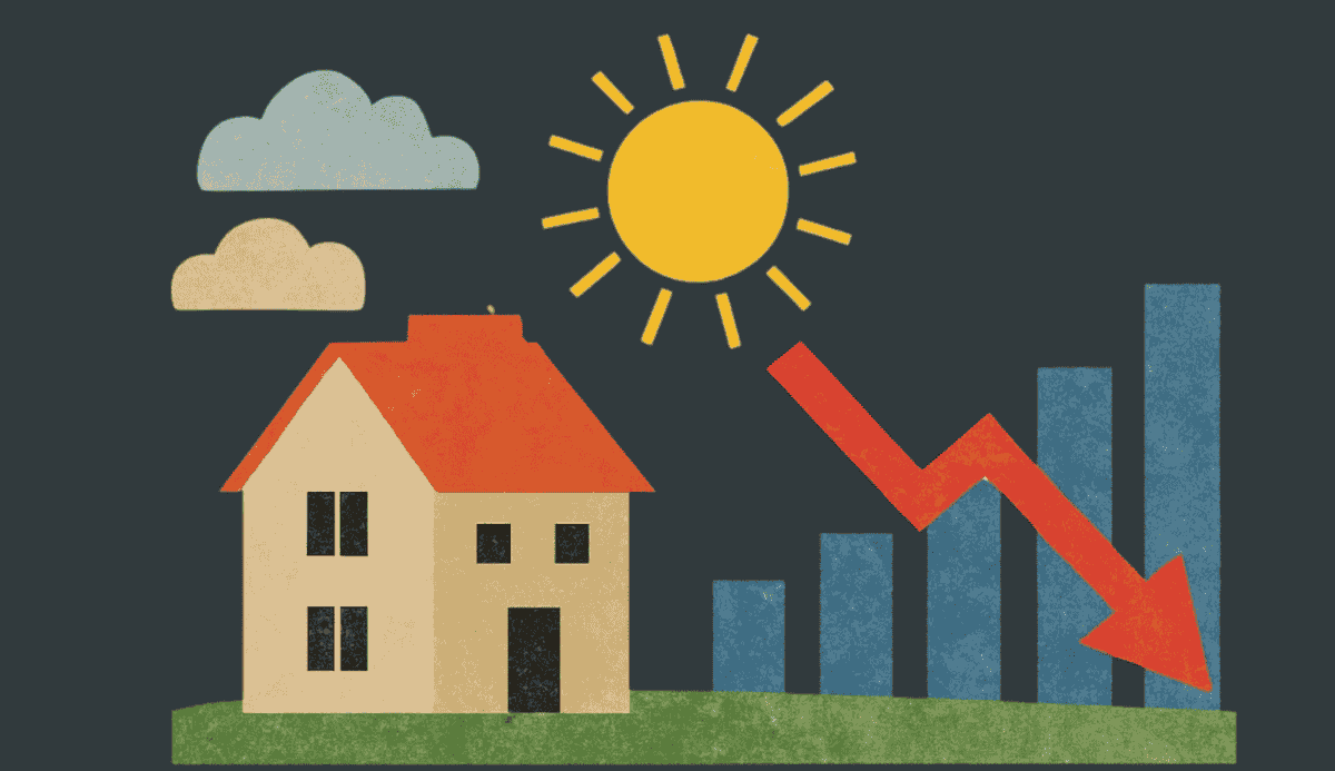 Mortgage rate house down arrow