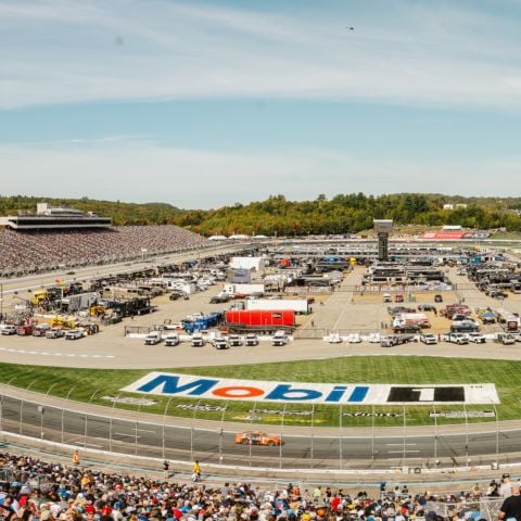 The NASCAR Cup Series field races on “The Magic Mile” in front of a sold-out New Hampshire Motor Speedway crowd on Sunday, Sept. 21, 2025.