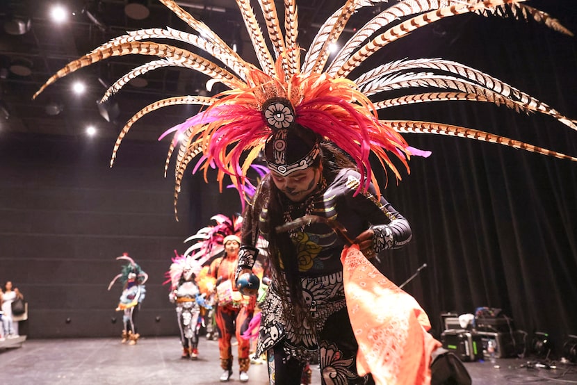 Dancers perform a day of the Dead traditional dance during Dia De Los Muertos festival on,...