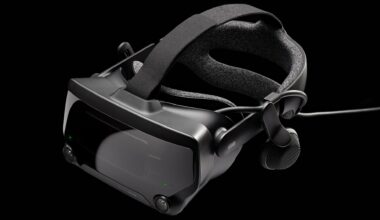 A photo of the Valve index VR headset