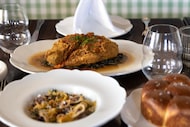 Fried chicken, complete with a side of cornbread brioche and honey butter is on the menu at...