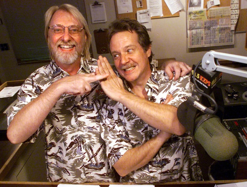 Jim White, left, and Bo Roberts, right, in 2009, when the duo were working the morning show...