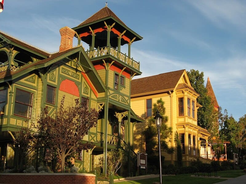 19th century wooden buildings in Old Town San Diego