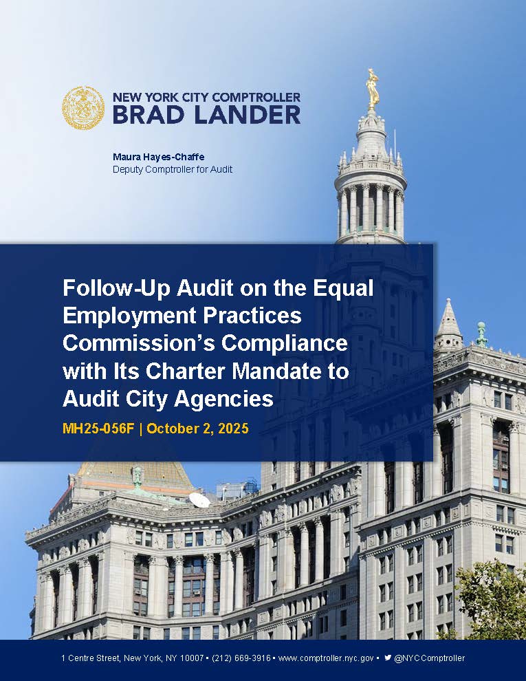 Follow-Up Audit on the Equal Employment Practices Commission’s Compliance with Its Charter Mandate to Audit City Agencies