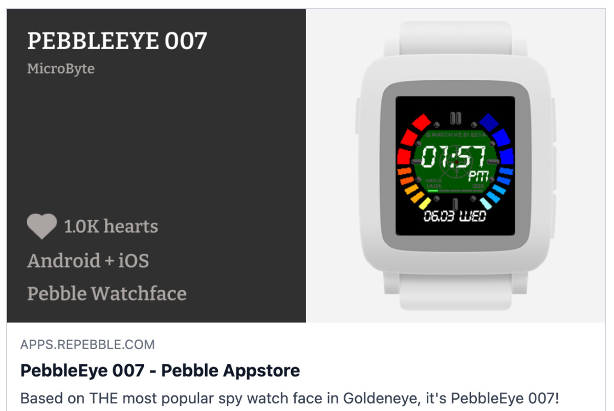 Pebble watchface social link preview Pebble watchface social link preview