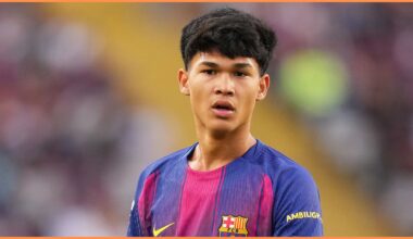 Pedro Fernandes of FC Barcelona looks on during the LaLiga EA Sports match between FC Barcelona and Real Sociedad at Estadi Olimpic Lluis Companys.