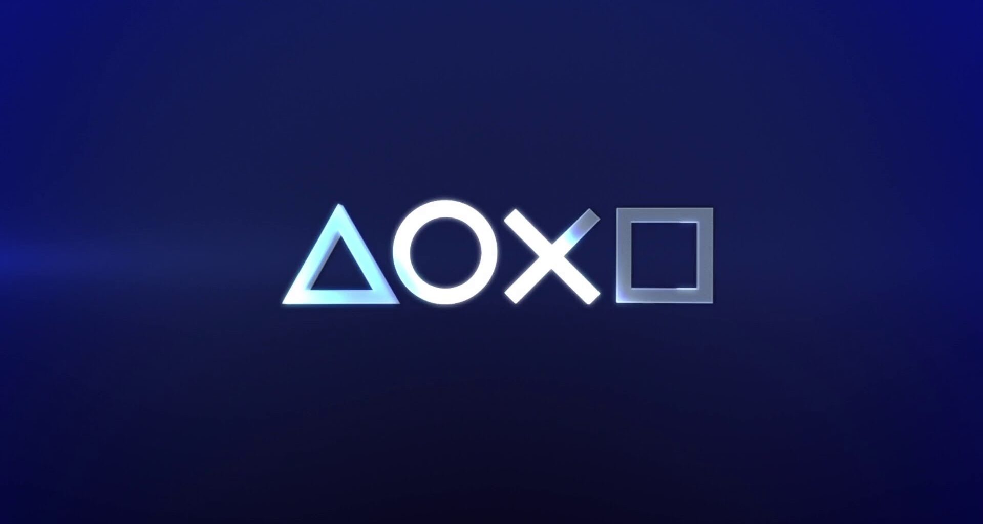 PlayStation symbols on a dark blue background.