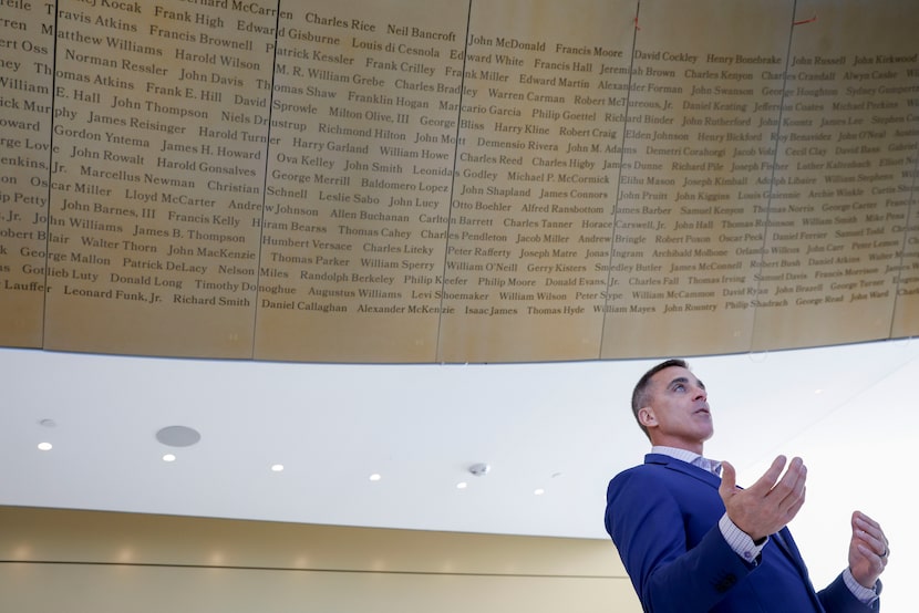Chris Cassidy, president and CEO of the National Medal of Honor Museum, gives a tour before...