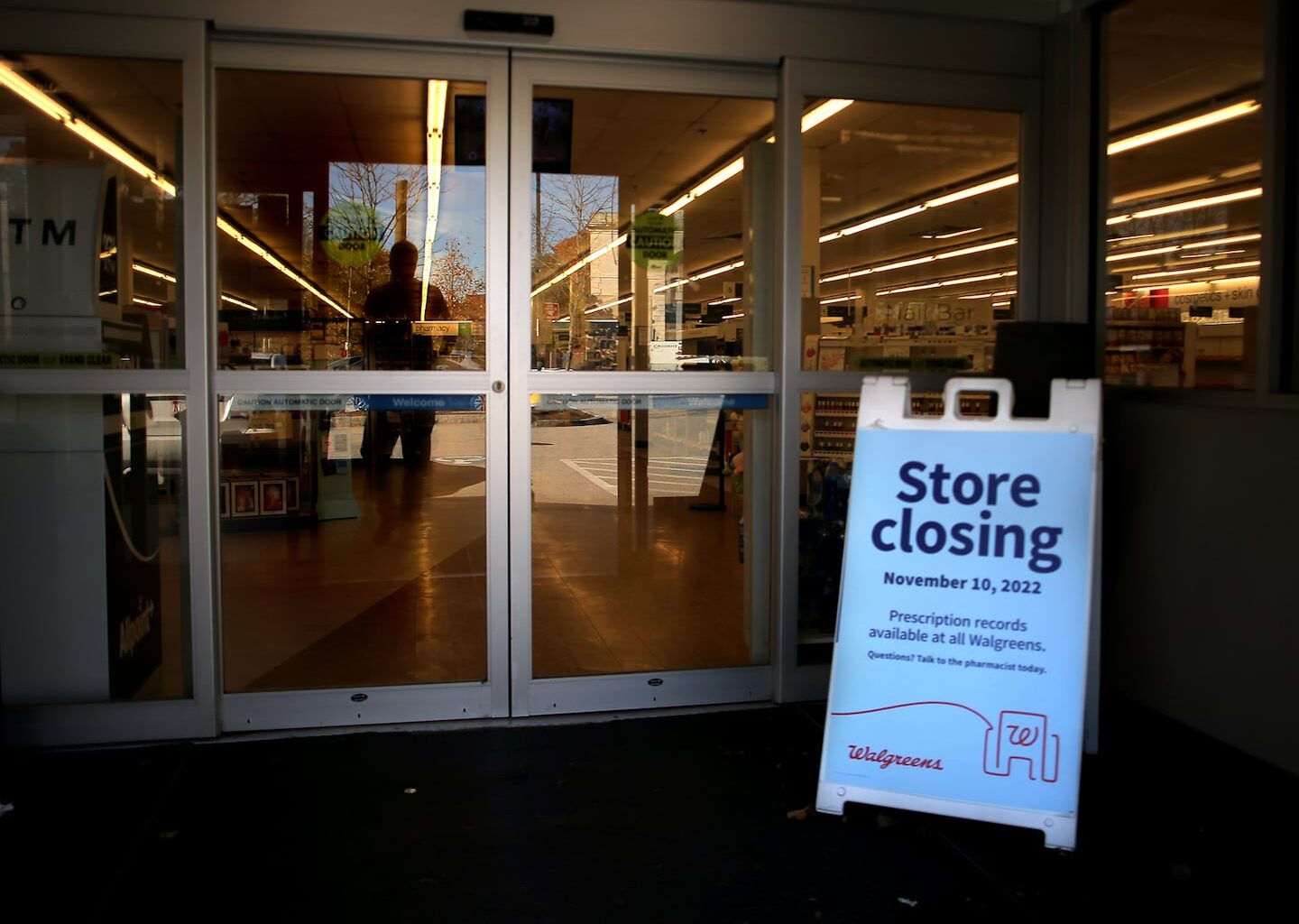 A sign at a closing Walgreens store in Mattapan in 2022. More than a half-million people in Massachusetts live without easy access to pharmacies.