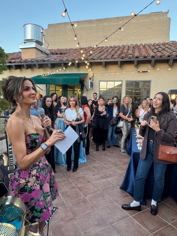 Mena Mesdaq announces raffle winners at Mahtab Aesthetics Grand Opening...