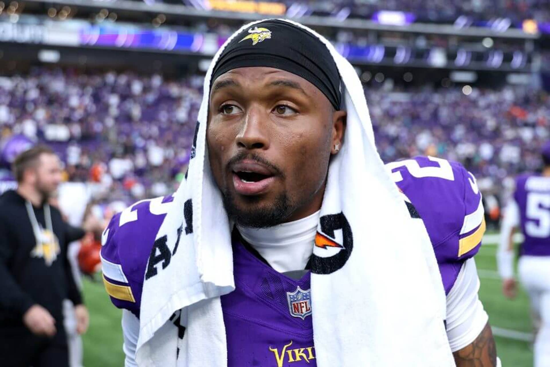 Isaiah Rodgers of the Minnesota Vikings looks on after the game against the Cincinnati Bengals.