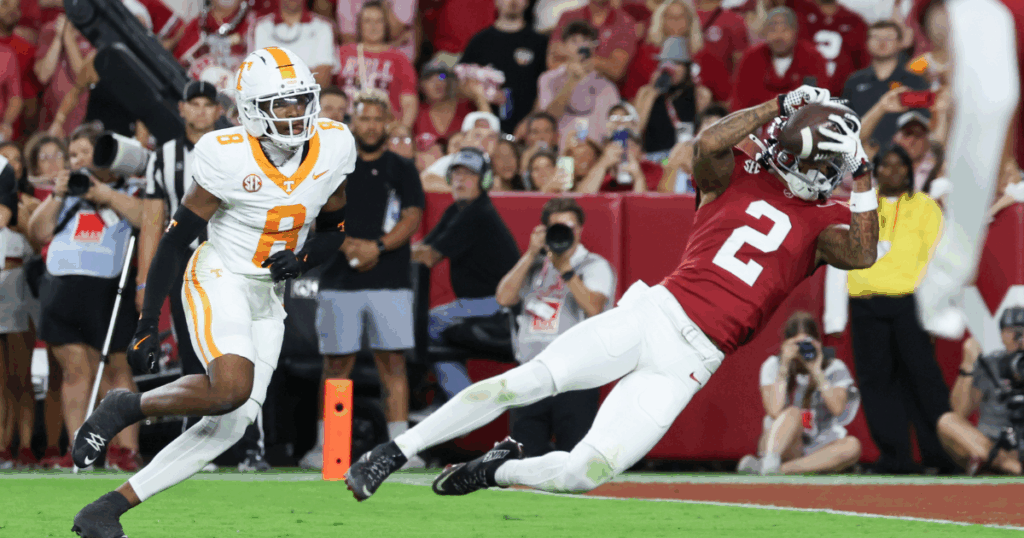 Alabama WR Ryan Williams vs. Tennessee (David Leong / Imagn Images)