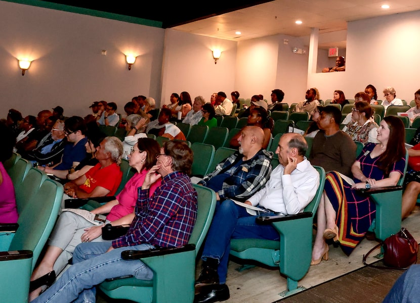 An audience at the Bishop Arts Theatre Center look on during the discuss of the future art...